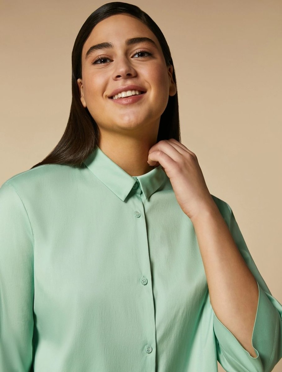 Cotton-Blend Poplin Tunic Pastel Green Online