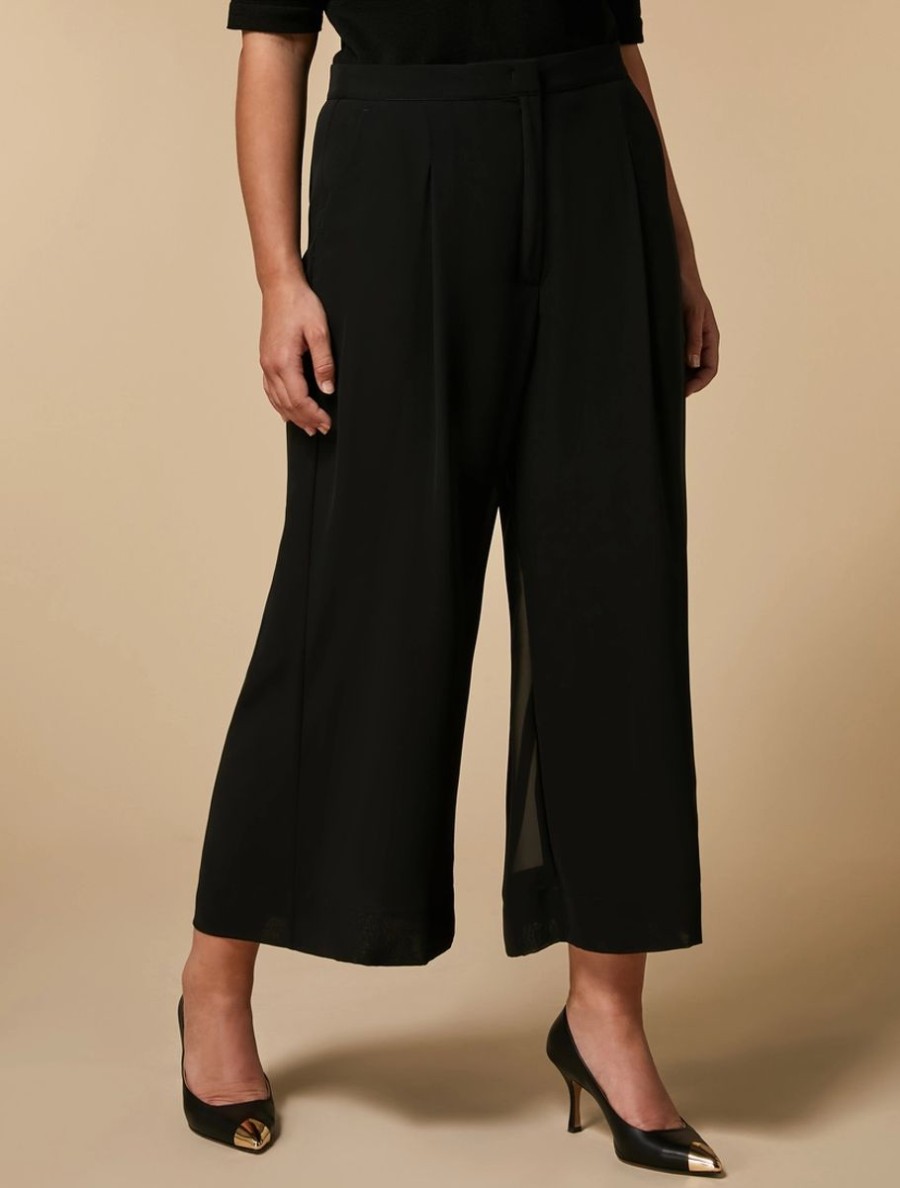 Crepe Georgette Trousers Black Hot