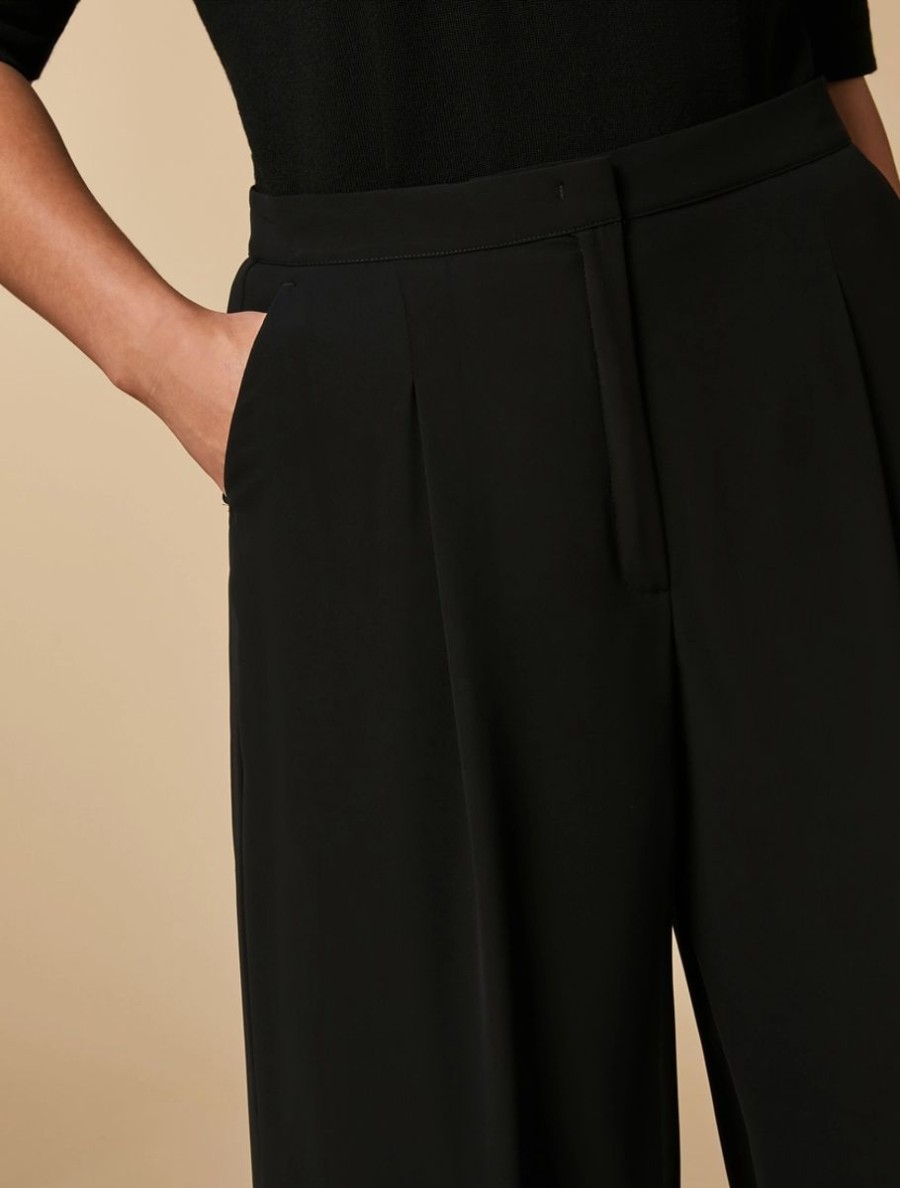 Crepe Georgette Trousers Black Hot