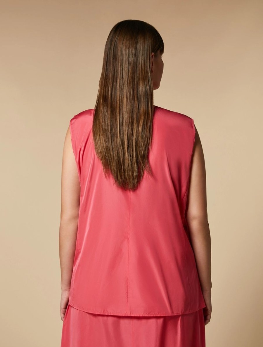 Taffeta Top Pink Red Wholesale