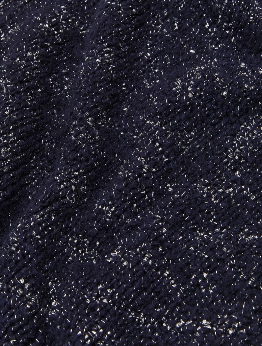 Wool Cordonnet Stole Dark Navy Best