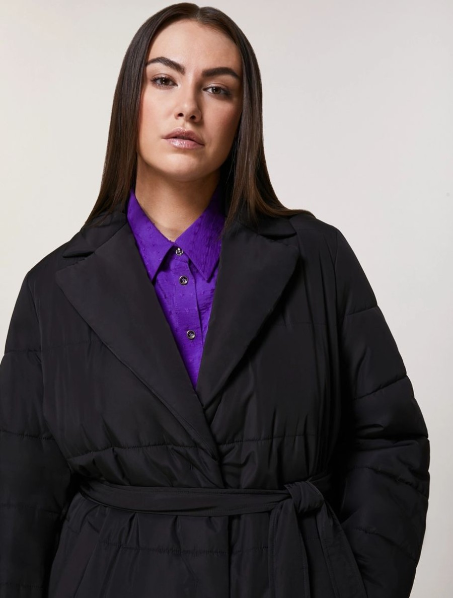 Water-Resistant Padded Coat Black Clearance