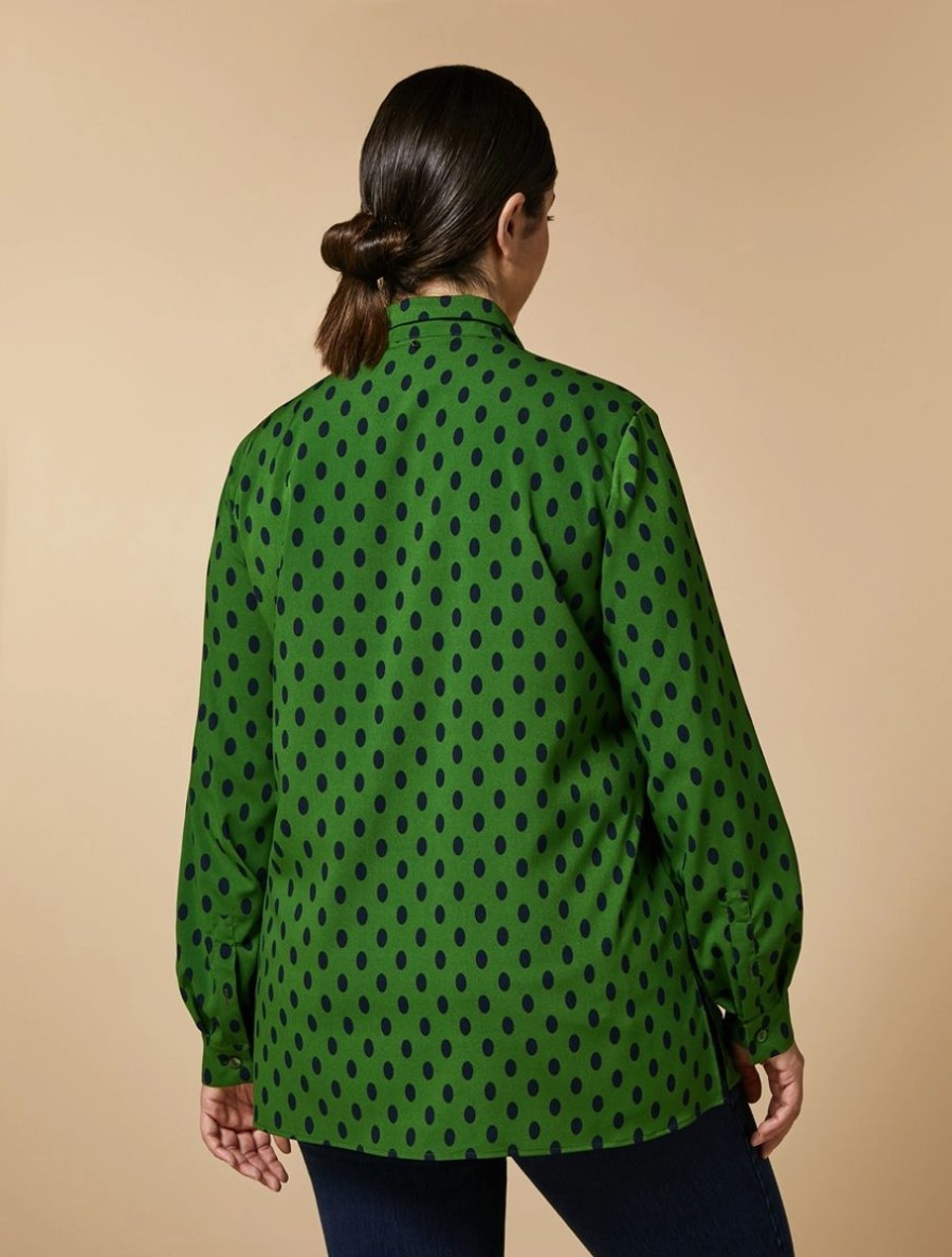 Printed Crepe De Chine Shirt Green Hot