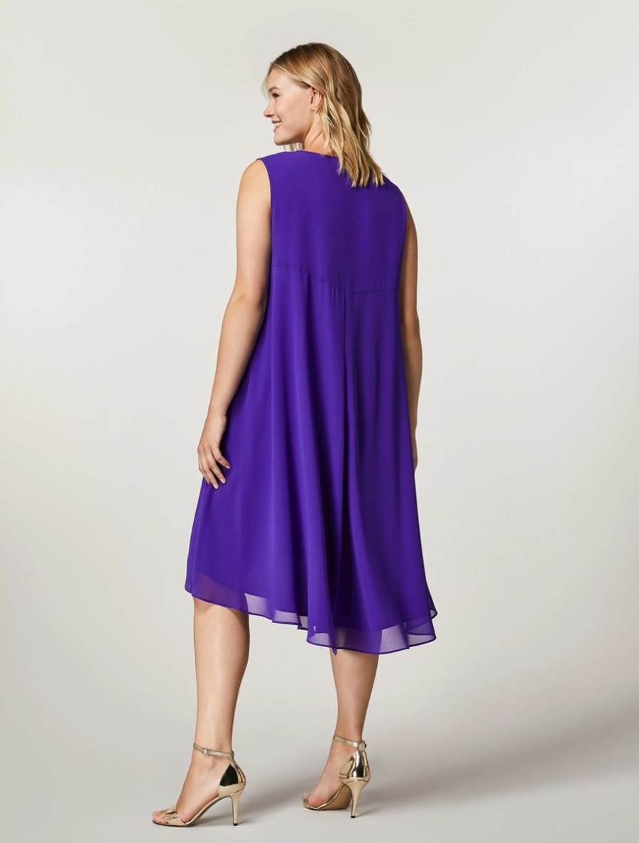 Georgette Dress Purple Wholesale