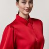 Satin Shirt Red Wholesale