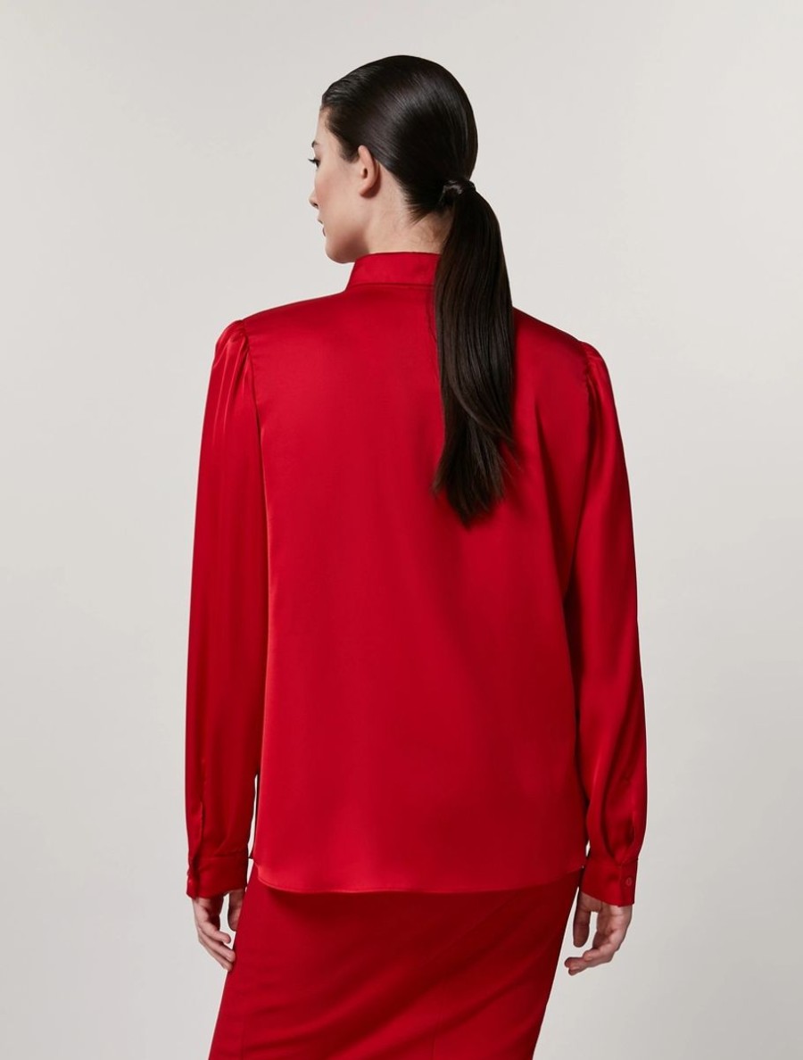 Satin Shirt Red Wholesale