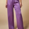 Shiny Fabric Trousers Wisteria Wholesale