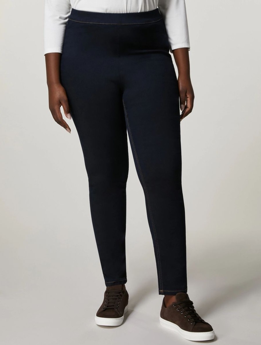 Cotton Denim Leggings Dark Navy Wholesale