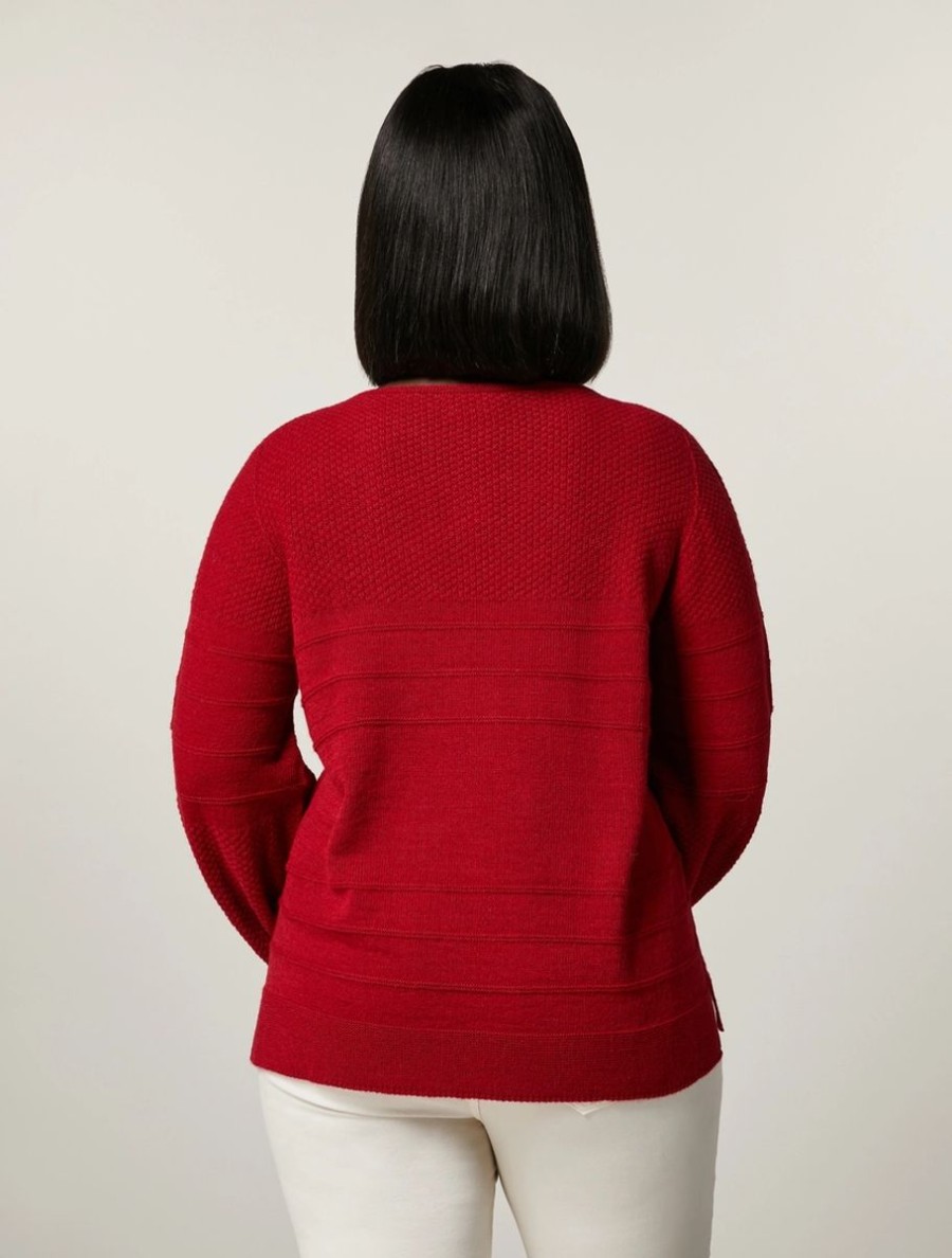 Wool, Viscose And Alpaca Sweater Red Wholesale