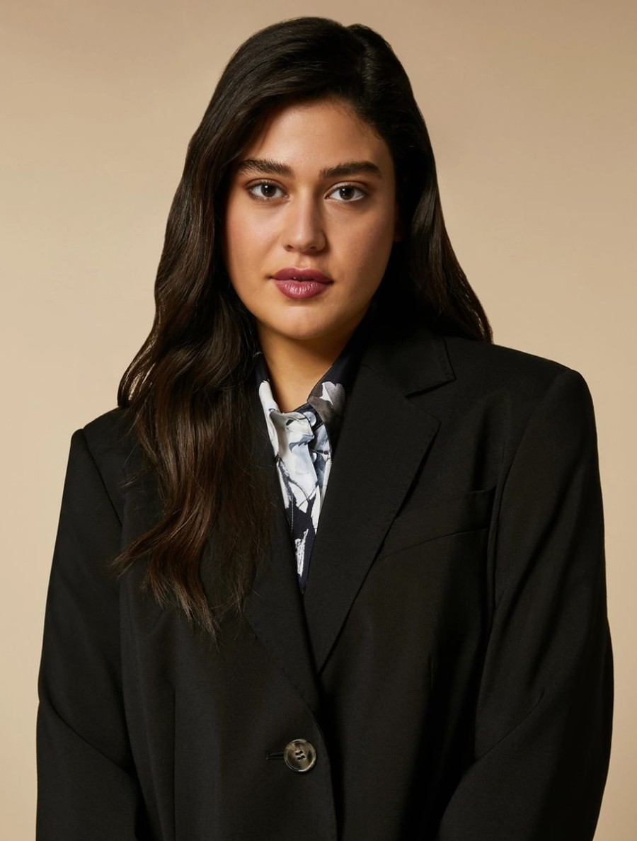 Stretch Wool Canvas Blazer Black Best