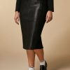 Jersey And Coated Fabric Skirt Black Hot