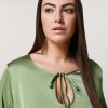 Hammered Satin Blouse Green Online