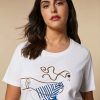 Jersey Print T-Shirt Ivory New