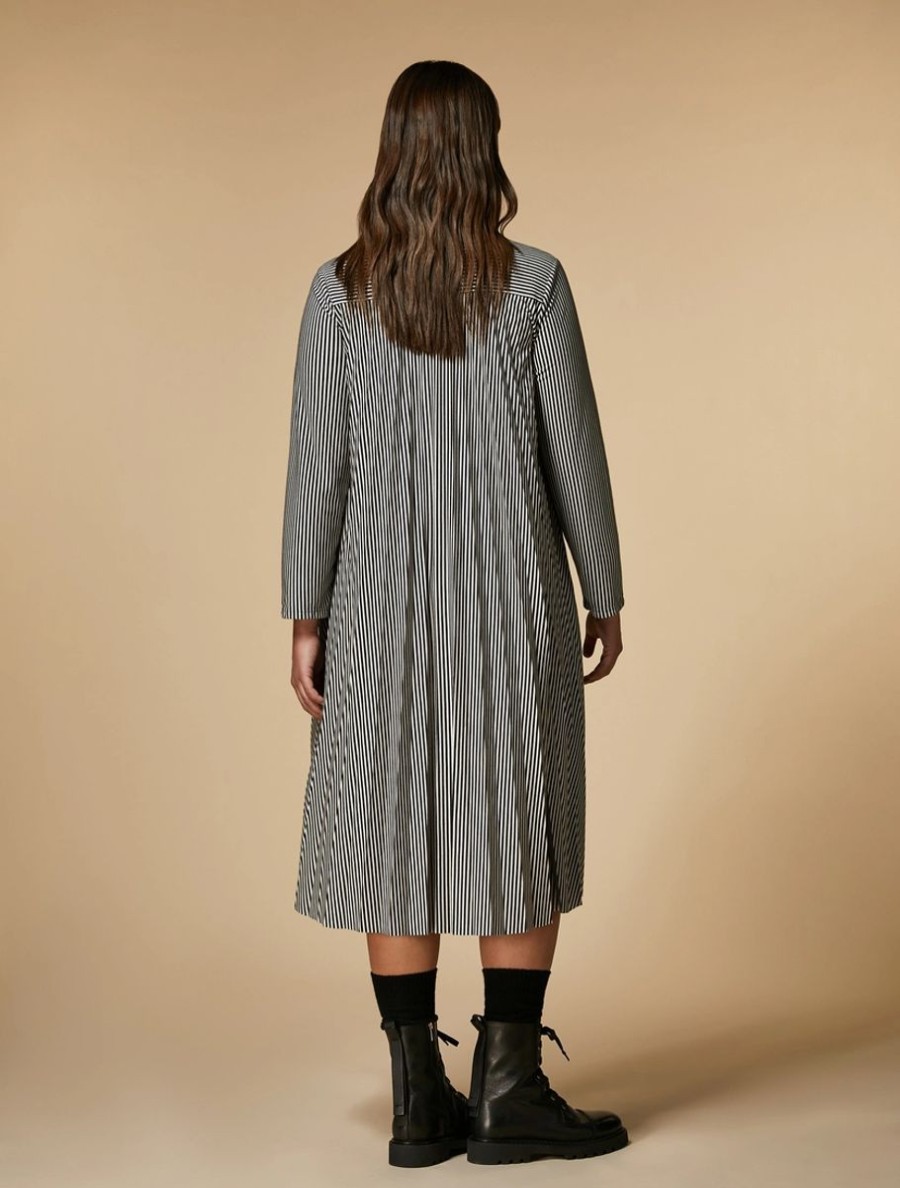 Pleated Jersey Shirt Dress Dark Navy Online