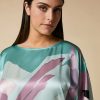 Printed Silk Satin Tunic Pastel Green Best