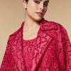 Macrame Lace Duster Coat Fuchsia Hot