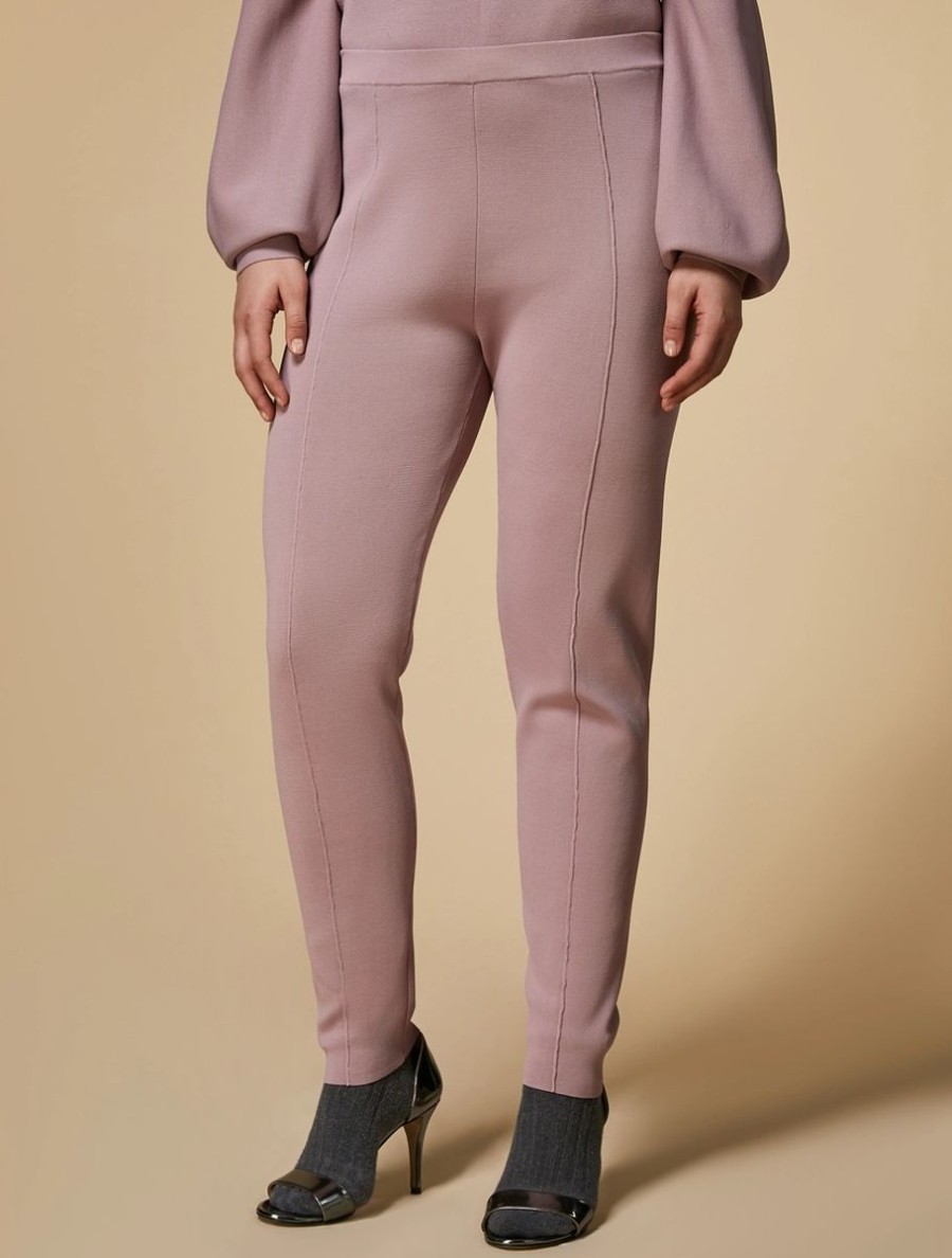 Viscose-Knit Leggings Pink Hot