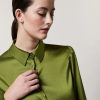 Satin Shirt Green Wholesale