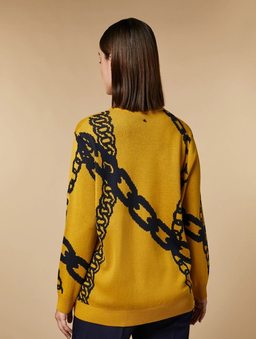 Jacquard Wool-Blend Sweater Mustard Hot