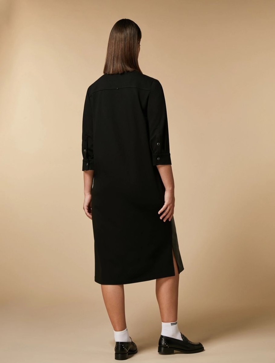 Jersey And Coated Fabric Dress Black Online