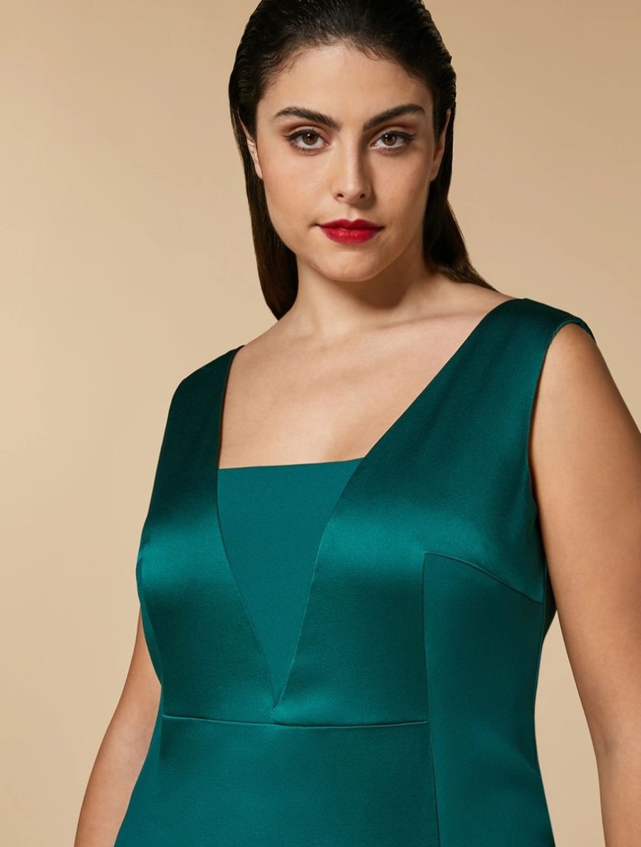 Shiny Fabric Dress Green Online