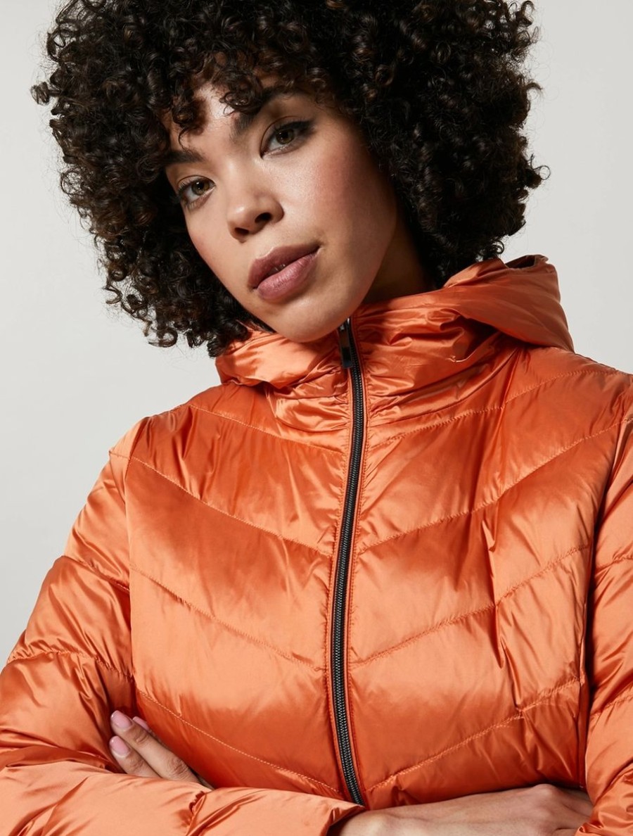 Shining Nylon Down Jacket Orange Best