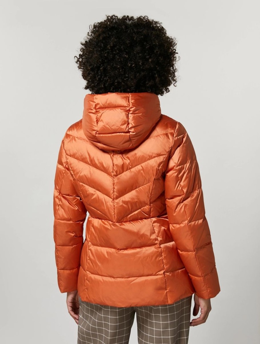 Shining Nylon Down Jacket Orange Best