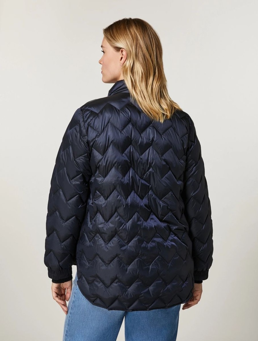 Shining Nylon Down Jacket Dark Navy Hot