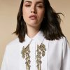 Rhinestone-Adorned Poplin Shirt Optical White Best