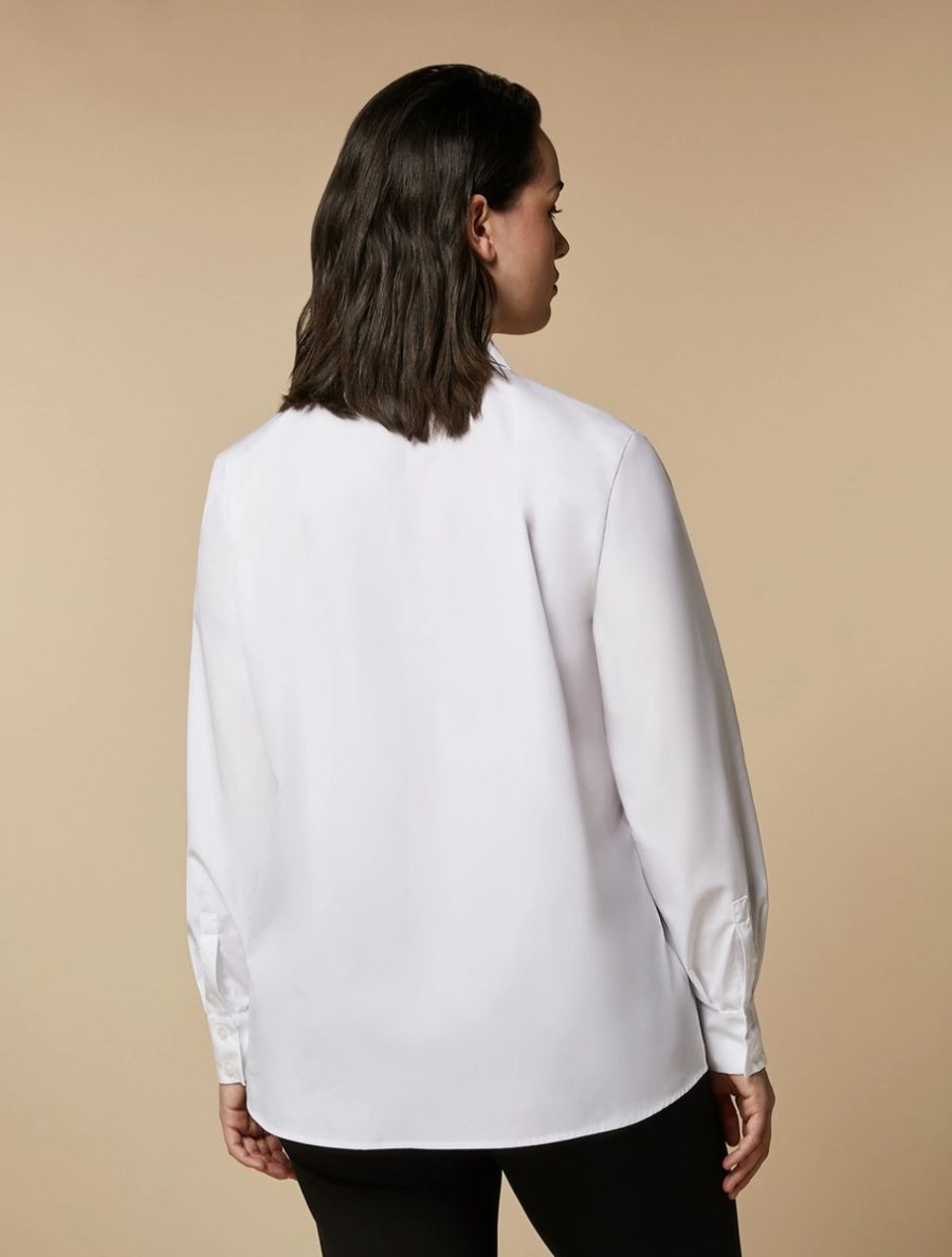 Rhinestone-Adorned Poplin Shirt Optical White Best