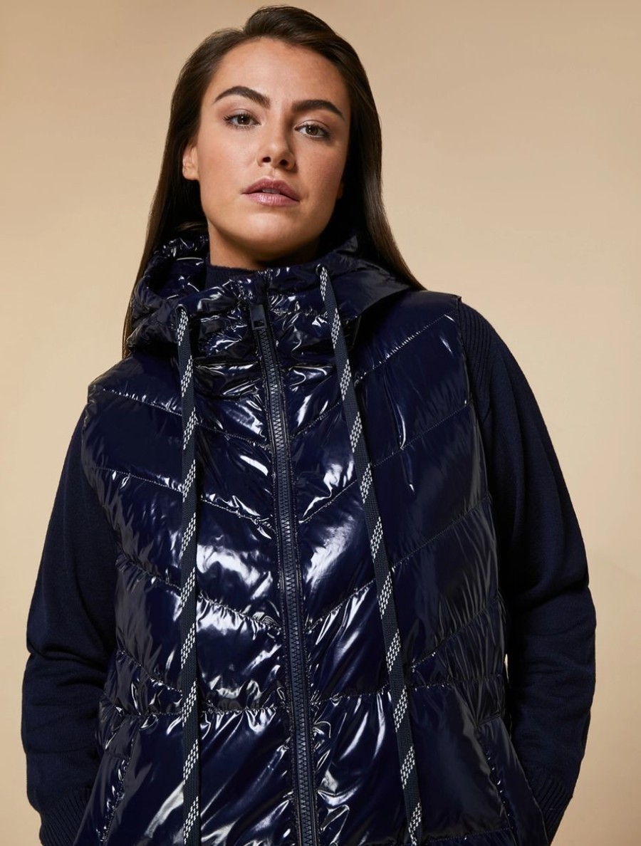 Water-Repellent Quilted Gilet Dark Navy New