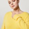 Fur-Look Yarn Sweater Yellow New