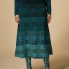 Prince Of Wales Check Knit Skirt Dark Green Online