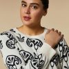 Jacquard-Knit Cotton Sweater Ivory New