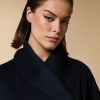 Double-Faced Wool-Blend Coat Dark Navy New