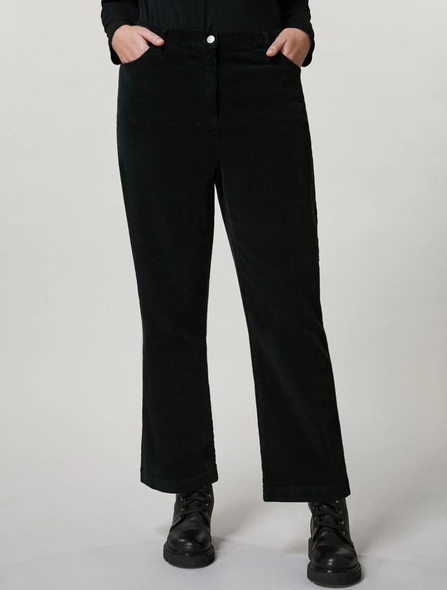 Stretch Velvet Trousers Black Wholesale