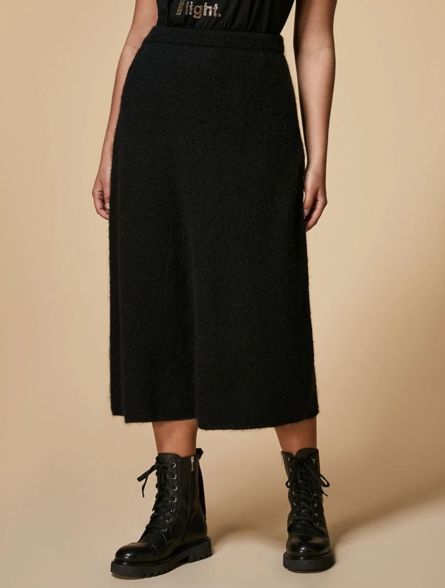 Mohair And Wool Skirt Black New