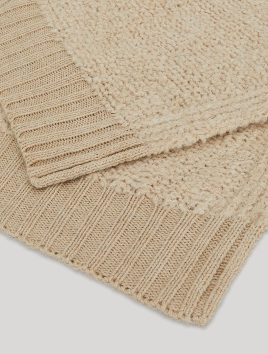 Wool-Blend Boucle Scarf Sand Hot