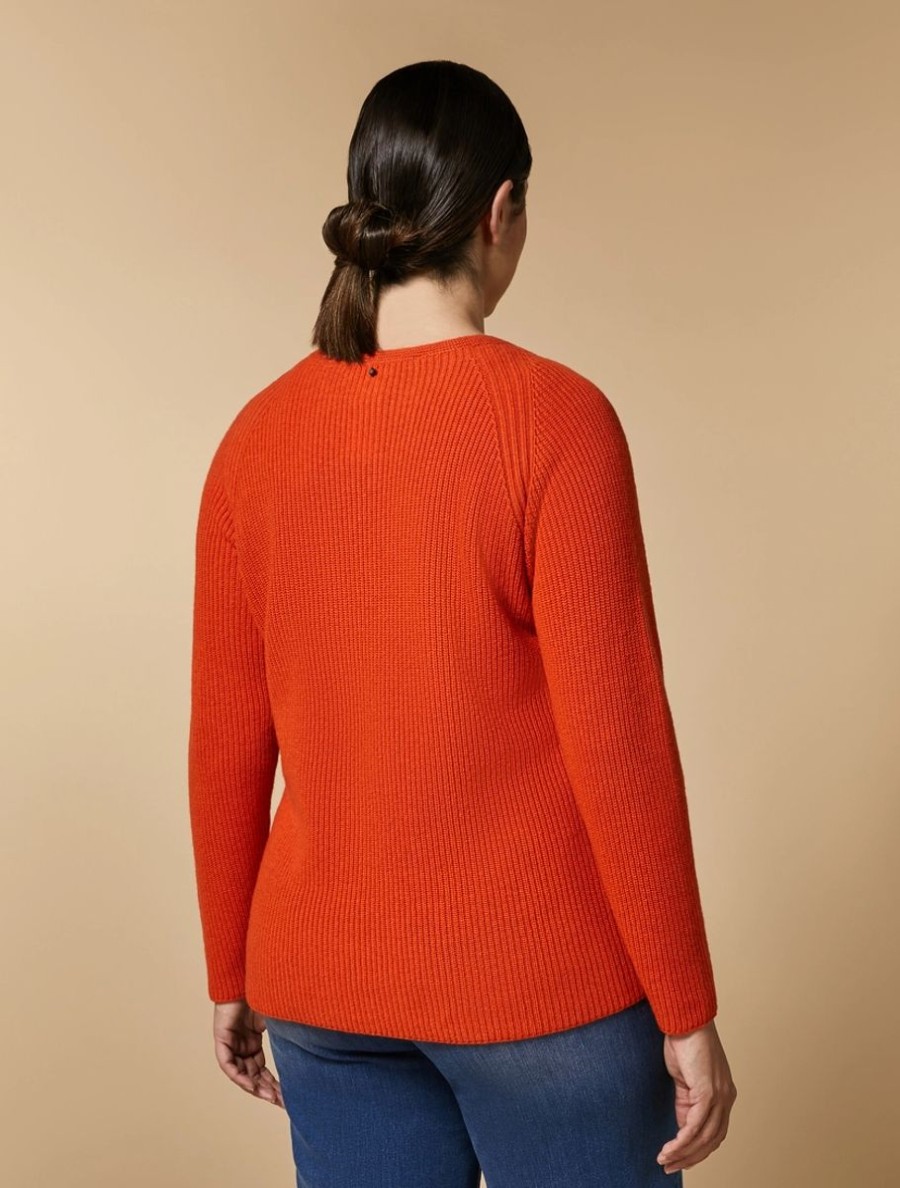 Cashmere-Blend Sweater Rust New