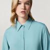 Silk-Blend Shirt Ski Blue Wholesale