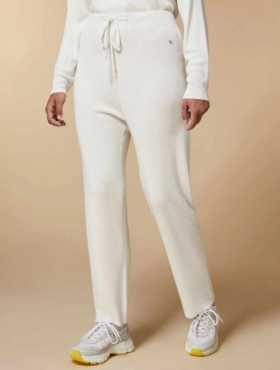 Wide-Fit Knit Trousers White Hot