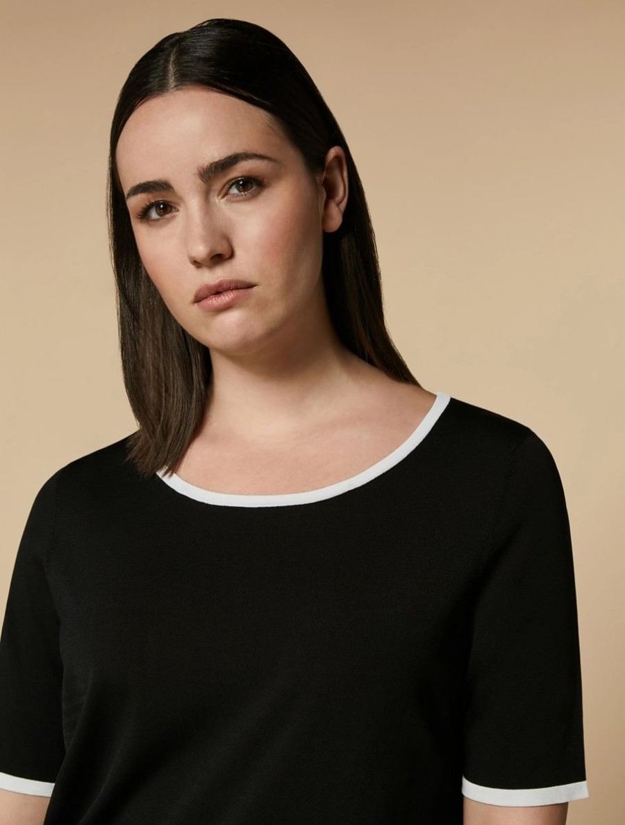 Comfortable Viscose Sweater Black Hot