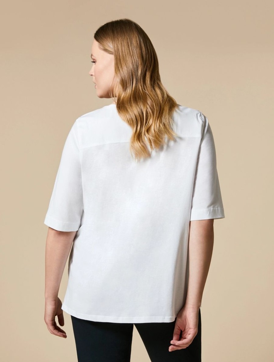 Jersey And Poplin T-Shirt White New