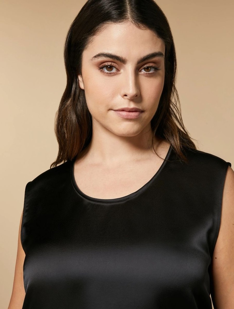 Satin Tunic Black Clearance