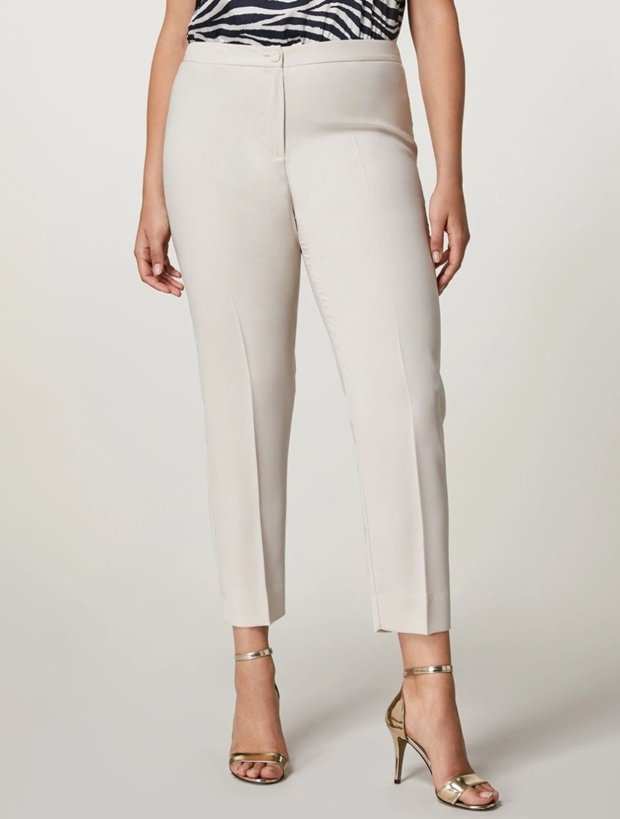 Crepe Envers Satin Trousers Dark Beige Wholesale