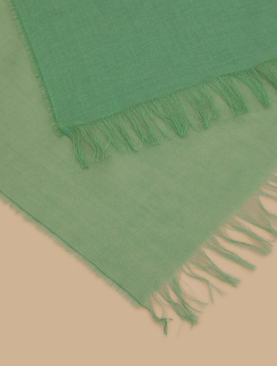 Viscose And Cashmere Stole Green Hot