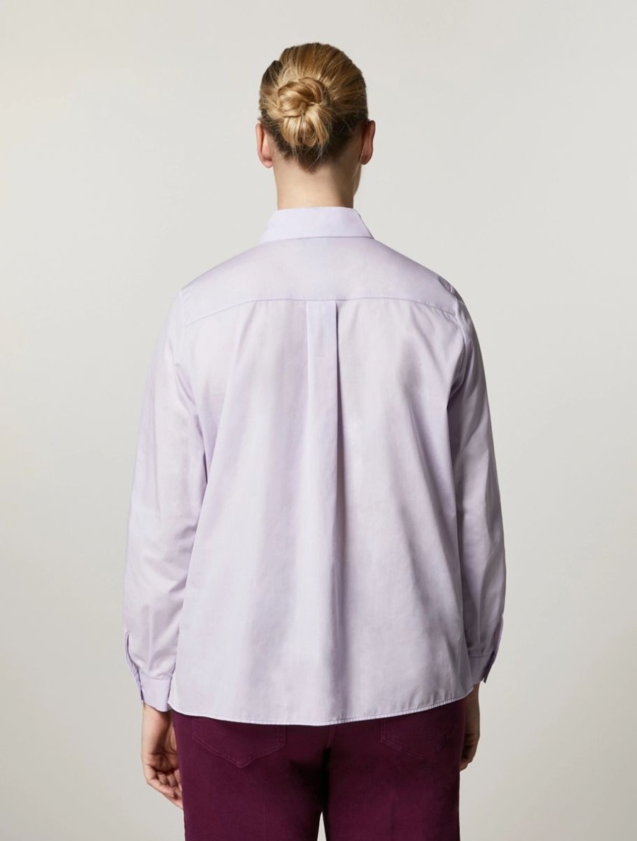 Cotton Poplin Shirt Lilac Wholesale