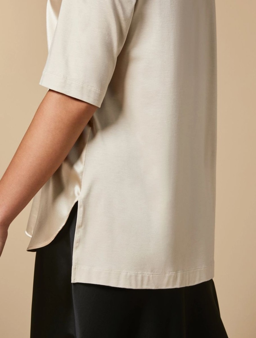 Silk And Jersey T-Shirt White Online