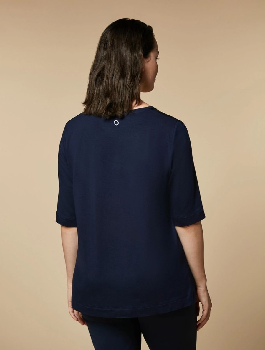 Silk And Jersey T-Shirt Cornflower Blue Clearance