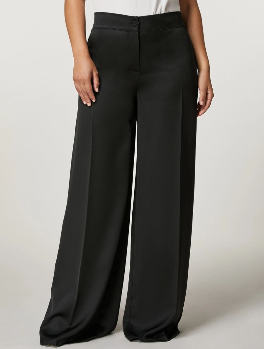 Crepe Envers Satin Trousers Black Best